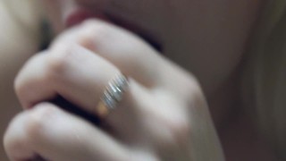 Hot  does close up blowjob - cum in mouth and swallow