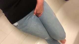 Chubby girl wetting / pee desperation
