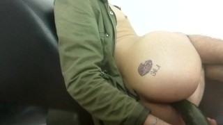 Very horny gay teen plays with a cucumber in his ass