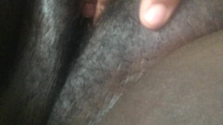 Teasing and toying with fat wet hairy pussy