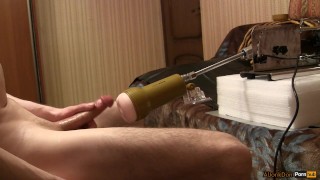 Sex machine polishes my hard cock