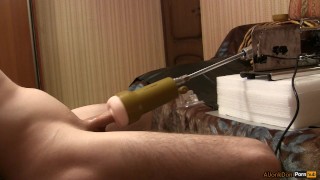 Sex machine polishes my hard cock