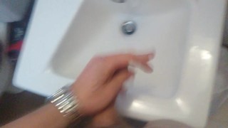 Pissing In My Friends Bathroom Sink
