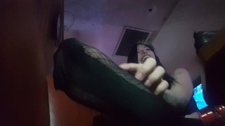Bar Public foot worship goth girl POV