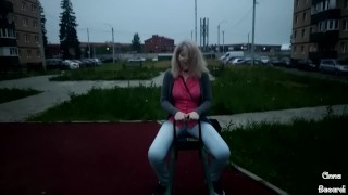 walk around the city with a vibrator on the remote control