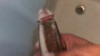 PapiChulo Strokes His 11” Cock In Shower