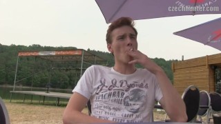  CZECH HUNTER 361 - Ginger Stud Takes A Break From Swimming To Get His Ass Drilled