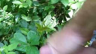 Hot uncut guy jacks off in woods