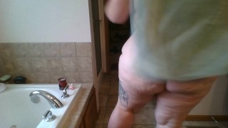 Pawg BBW Sunny Flowers drying off after shower