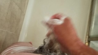 Jerking off my soapy dick