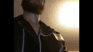 Wearing Biker Leather Pull Gloves on Tight To Smack That Ass ;)