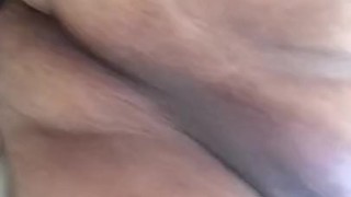 Chubby sissy in chastity riding a dildo