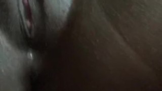 Black Girl plays with pussy and Squirts