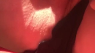 Lonely MILF outside touching pussy
