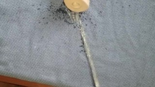 pissing on white dildo