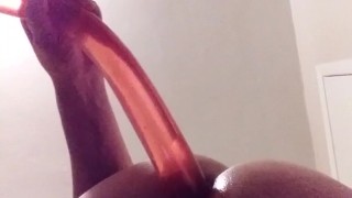 Monster 15 inch dildo play