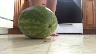 Crushing a watermelon