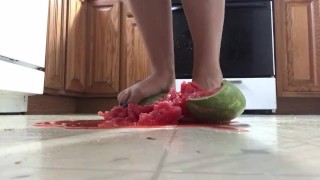 Crushing a watermelon