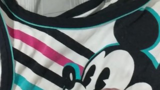 Found her Bra and covered it in cum