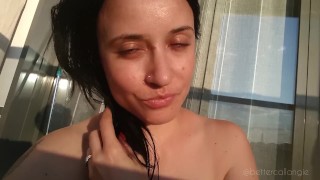 Summer burping and sweating in the Spanish sun, sexy topless TEASER