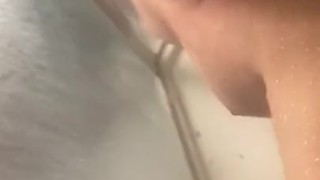 Teen cumming in the shower