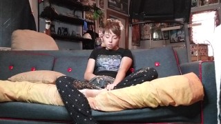Teen is caught on camera masturbating