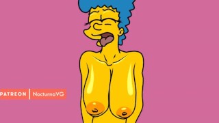 Marge Simpson riding dick