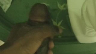 Cumming in the bathroom on the clock