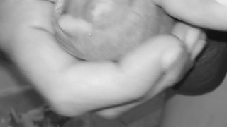 Huge closeup cumshot very long dripping cockhead