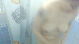 An Intimate Voyeur Shower Experience, Angie in her full shower TEASER