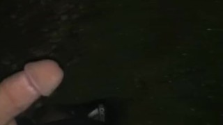 Walking down my driveway and street with my hard cock out.