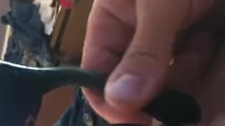 Vibrating cock and balls Cum Building Session