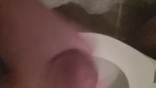 Busting a load in my friend's bathroom