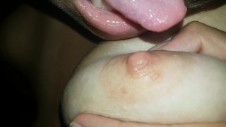 I play and lick my nipple