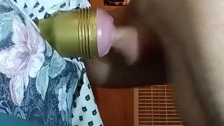 First Time Using Fleshlight with Amazingly Awesome, Huge Cumshot