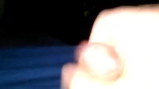 stroking my hard cock at work