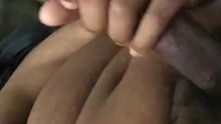 Black chubby teen plays with big dick (no cum)