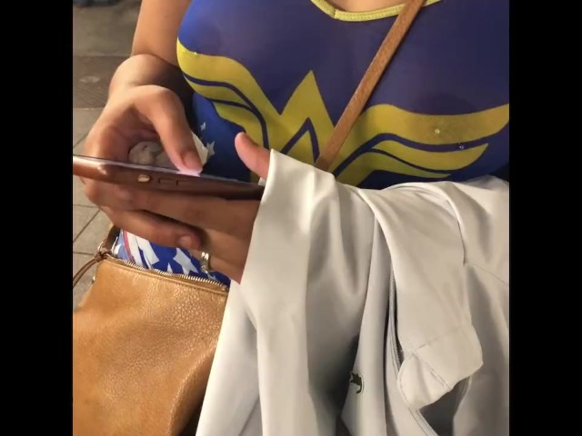 A Day With Wife in See Through Wonder Women Shirt and Leggings 