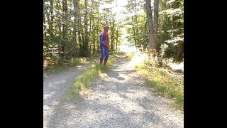outdoor spiderman with exposed cock