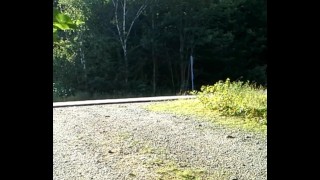 skeleton masked wetsuit on the road