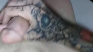 Tatted White Boy Jerks It
