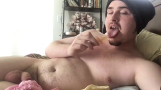 Sissy Cumslut! Licking Up THREE Orgasms for Mistress on Chaturbate! CD, CEI