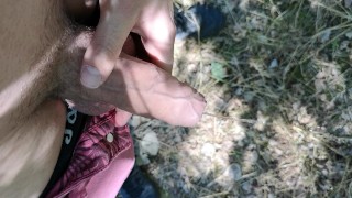 Peeing outdoor