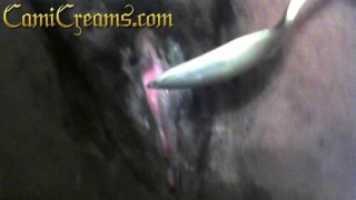 Dripping Pussy Grool Spoon Eating Ebony Hairy Throbbing Twat - Cami Creams