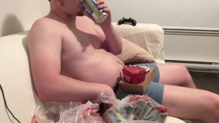 Getting Ready to Stuff! Belly Fetish! Premium Video Link in Comments! :)