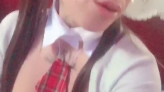 Naughty schoolgirl playin with my pussy