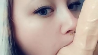 Blonde Has Mouthful of Balls