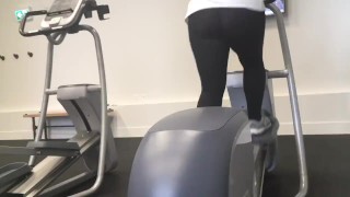 Big Ass in Tight See-Through Pants! at the Gym