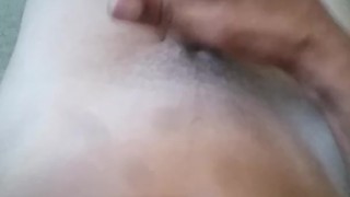 Stroking in bathroom