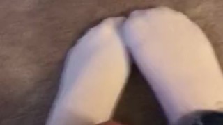 Clean white socks, watch me tell you what to do with my pretty feet.